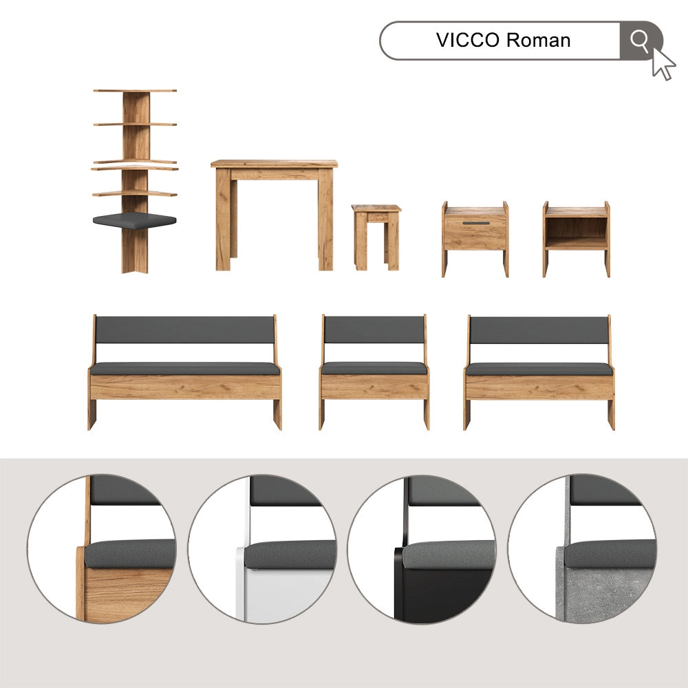 Vicco Tavolo da pranzo con sedia Bianco 90 x 60 cm