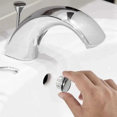 Tappo copriforo bianco opaco troppo pieno lavabi e bidet da 24 o 28 mm