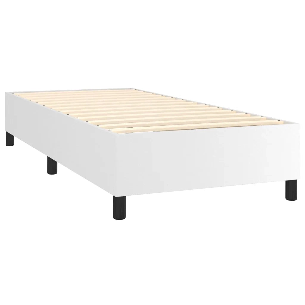 Giroletto Molle con Materasso e LED Bianco 90x200 cm Similpelle 3139242