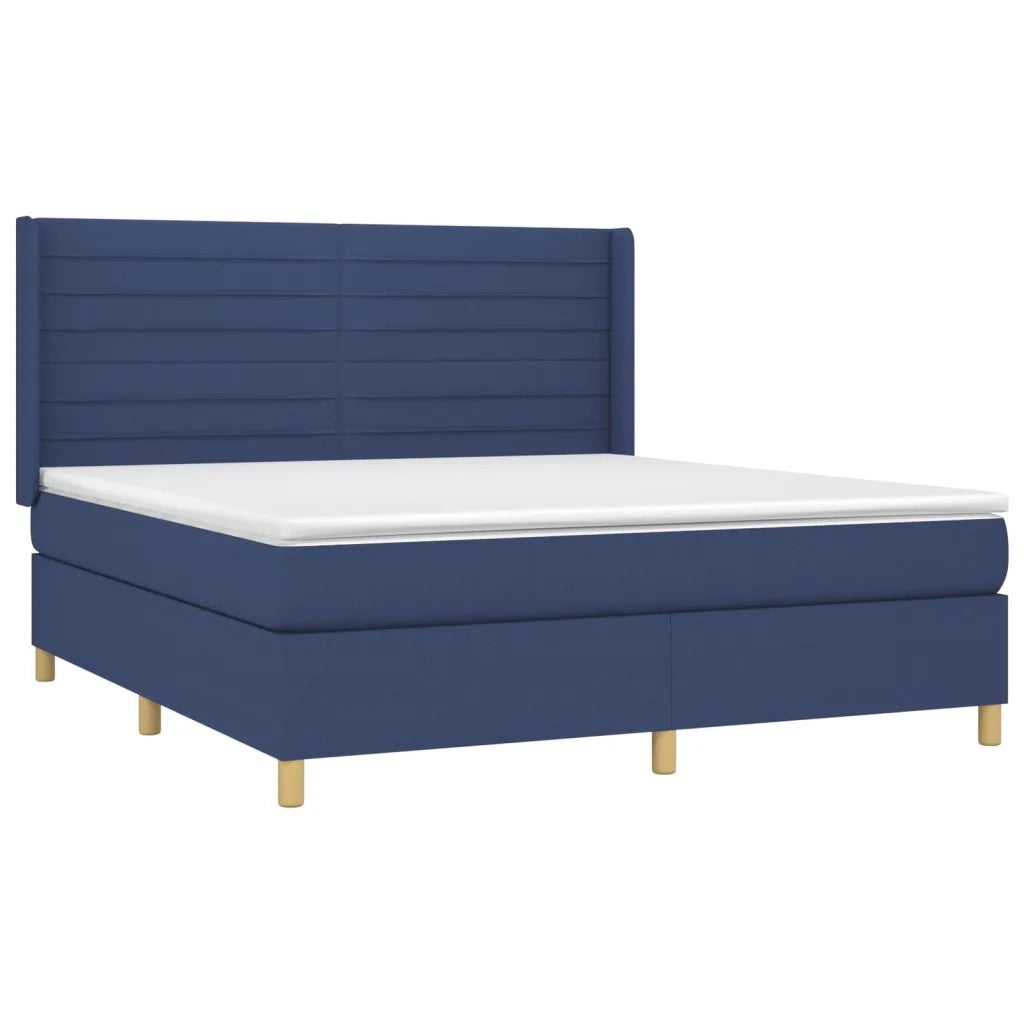 Letto a Molle con Materasso e LED Blu 180x200 cm in Tessuto 3138979