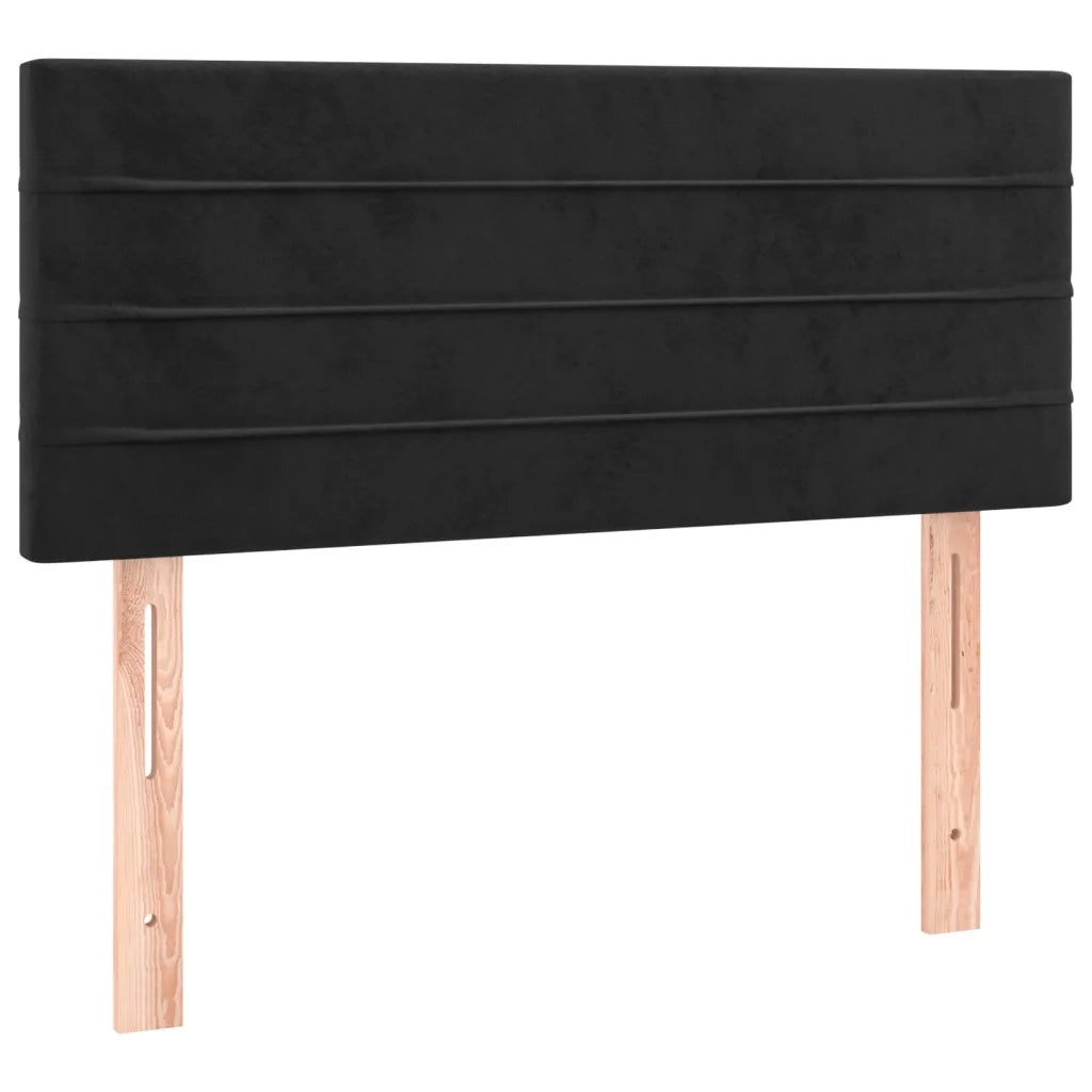 Letto a Molle con Materasso e LED Nero 80x200 cm in Velluto