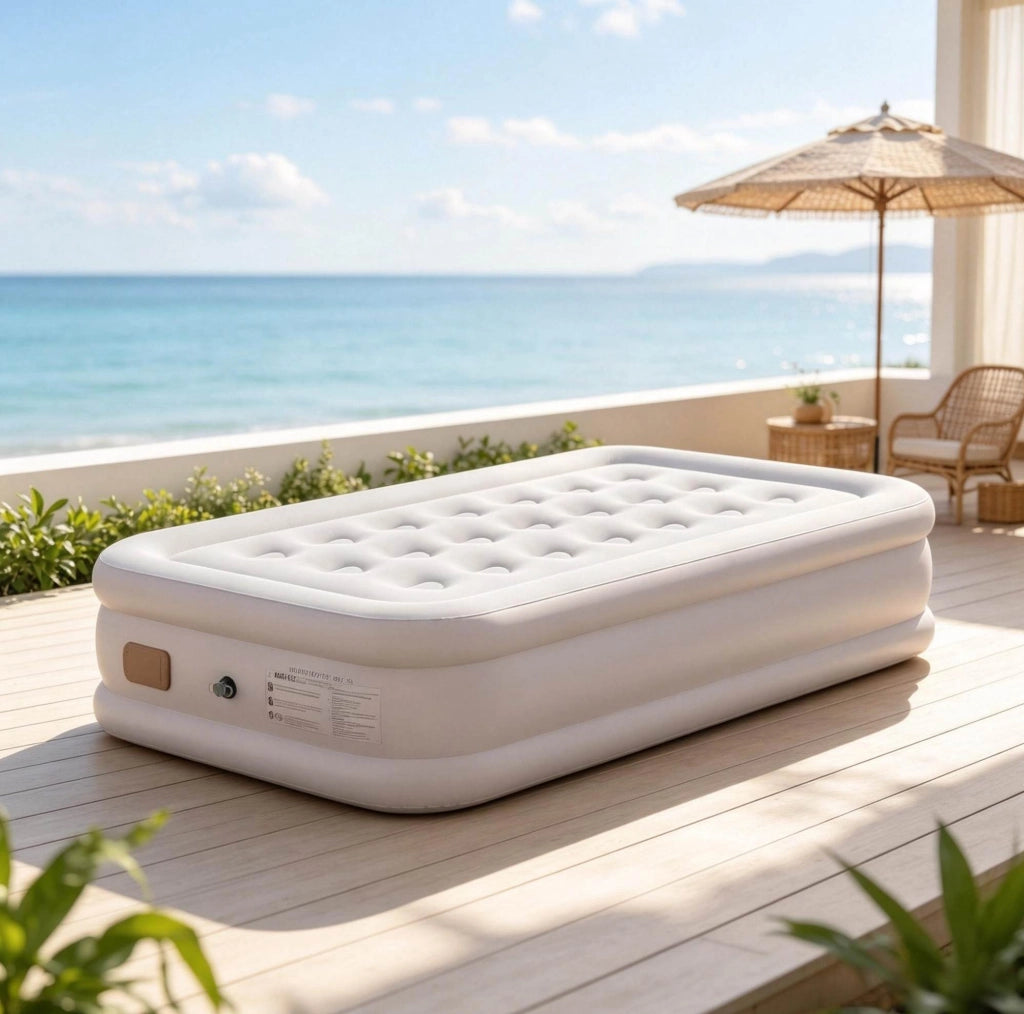 Materasso gonfiabile ULEVR 190x97x39 cm con pompa elettrica integrata, impermeabilit¨¤ 5000 mm, kaki