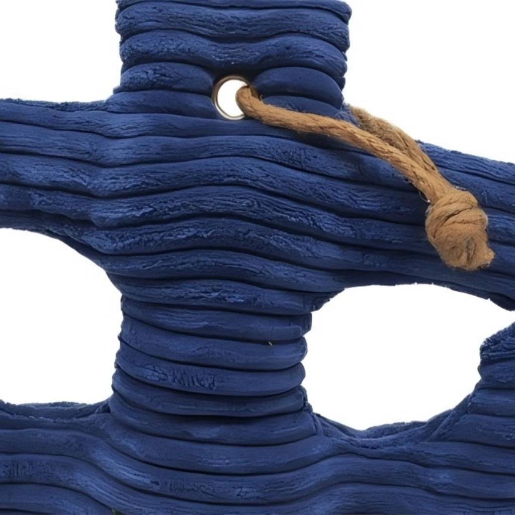 Fermaporta marittimo decorativo per interni 20 x 15 x 15 cm in PVC blu 13_0017972