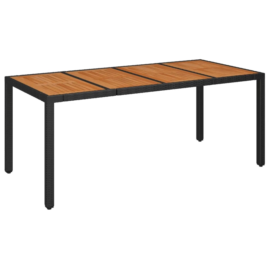Set da Pranzo da Giardino 9 pz con Cuscini Nero in Polyrattan 3184992