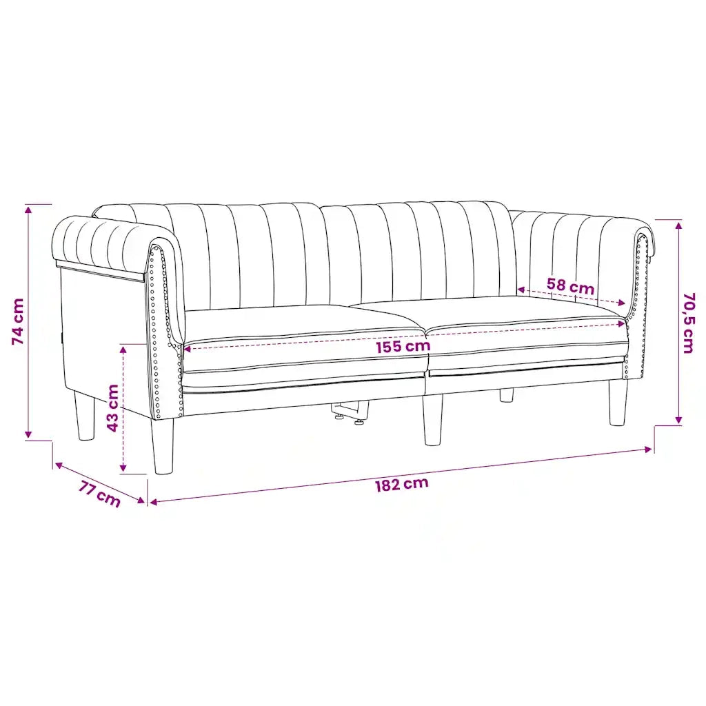 Set di Divani 2 pz Grigio Chiaro in Velluto 3209219