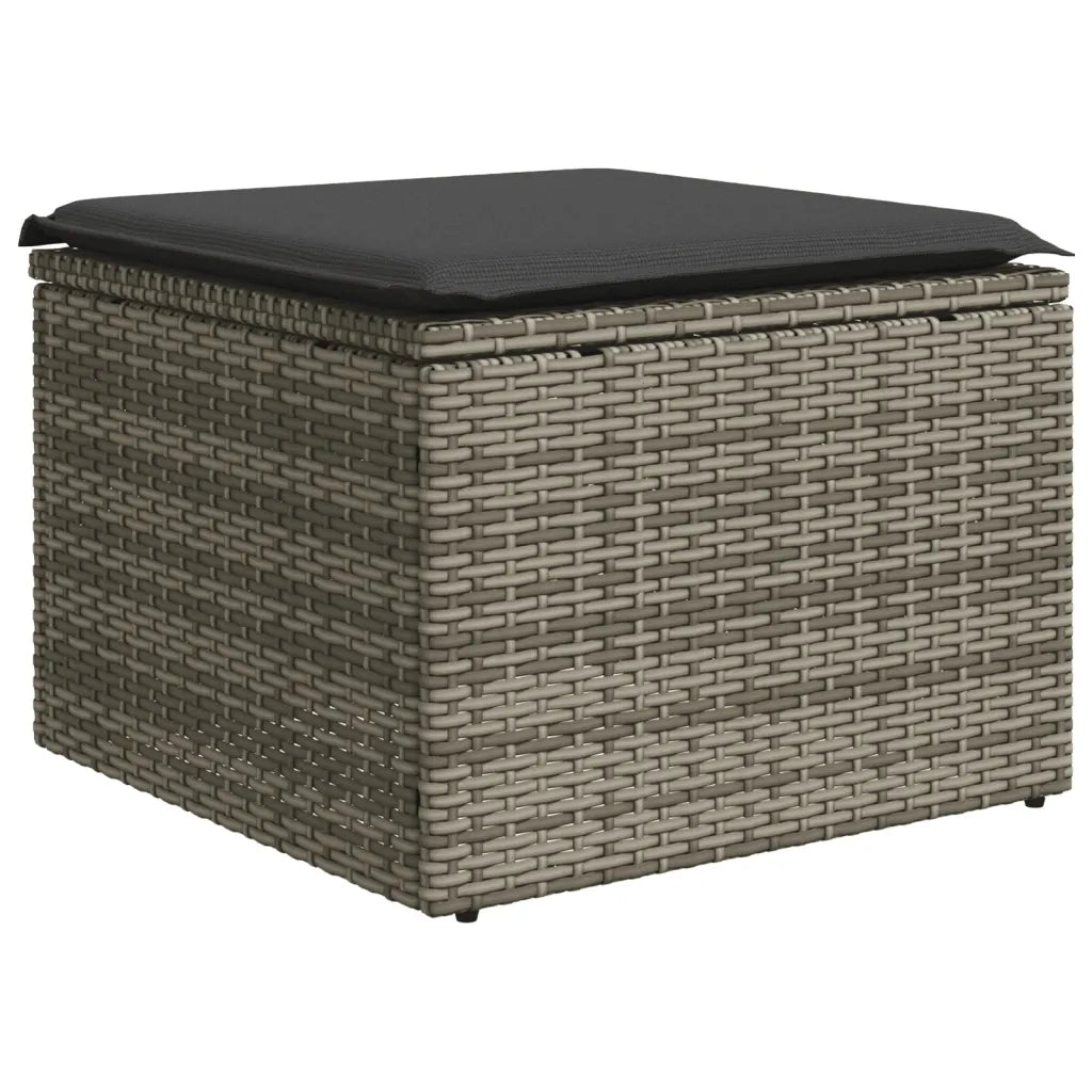 Set Divani da Giardino 11 pz con Cuscini in Polyrattan Grigio 3226564