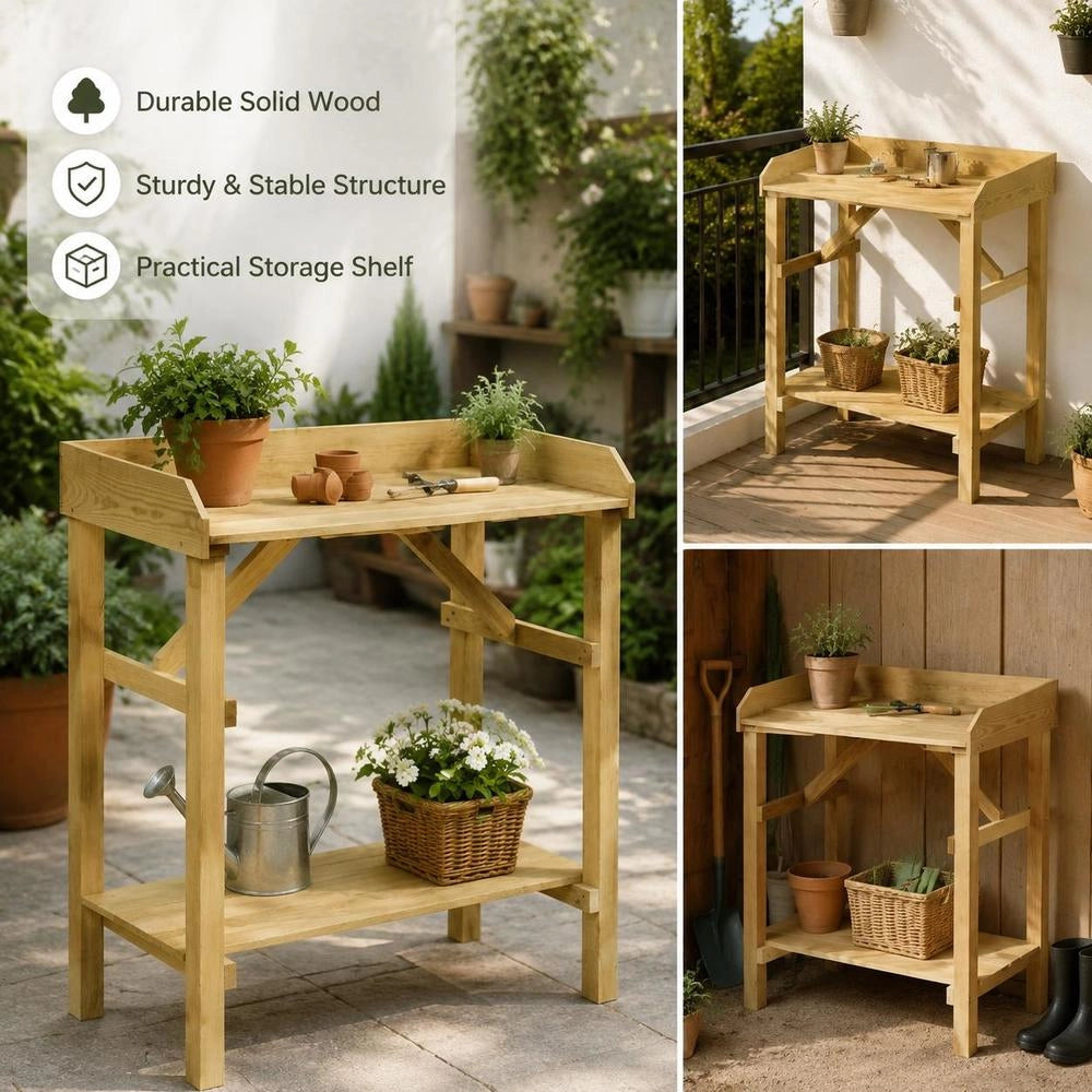 Planting Table, Impregnated Pine Wood, 75 X 40 X 90 Cm
