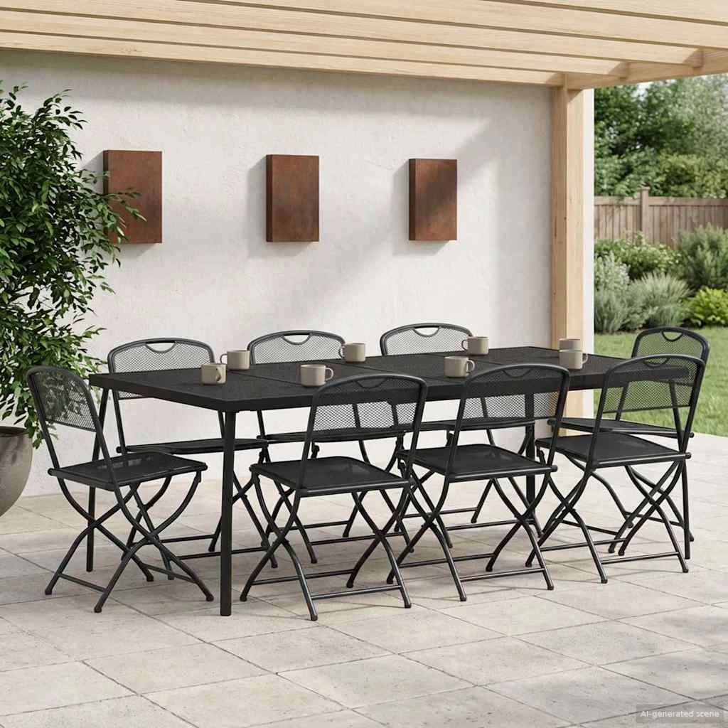 Set di Mobili da Esterno 9 pz Antracite Ferro e Acciaio 3422900
