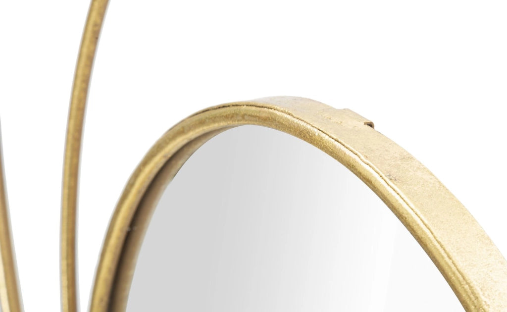 Specchio Arc Glam 80x3,5x80 cm in Ferro e Specchio e MDF Oro