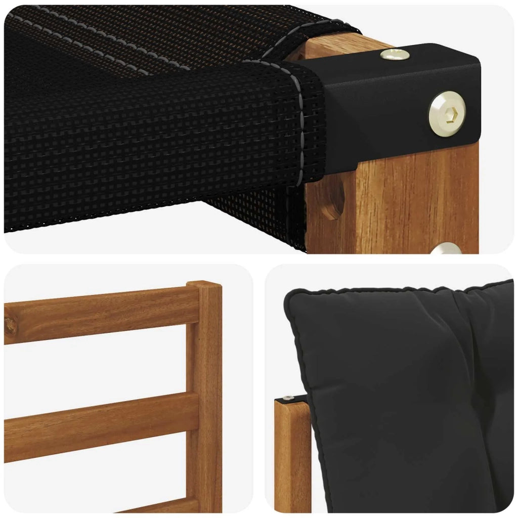 Set di divani da esterno 3 pz Naturale e Nero 3369135