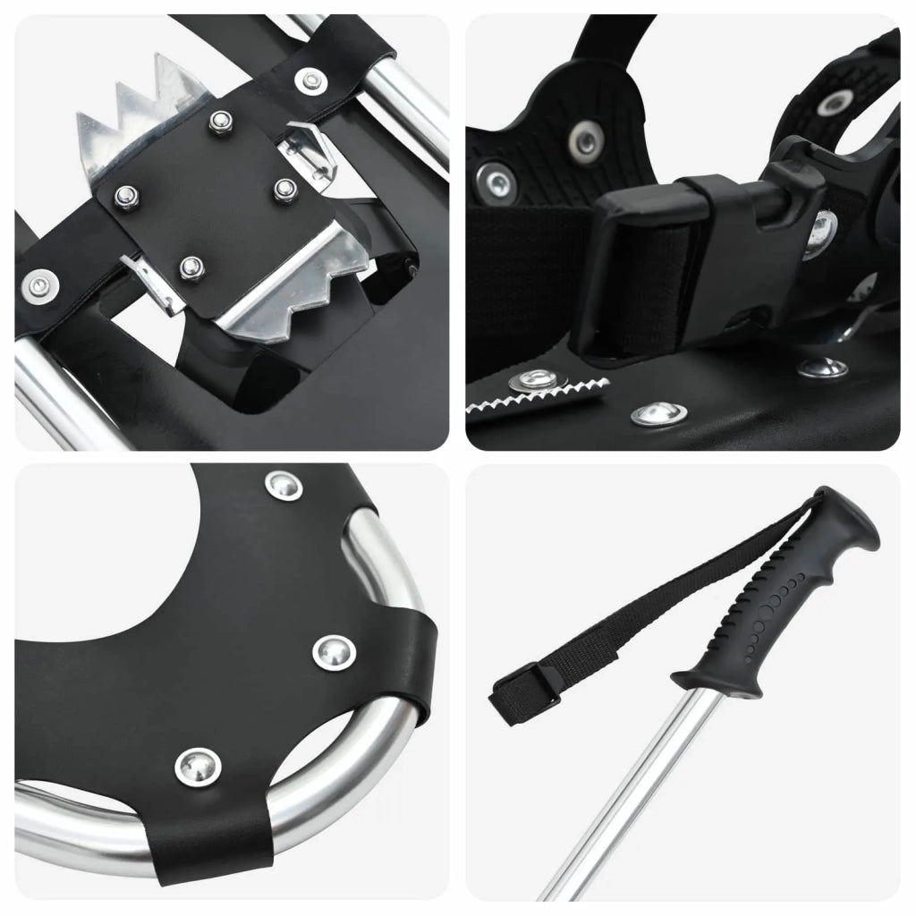 Racchette da neve 3 in 1 con bastoni da trekking Argento e Nero CFW8721120