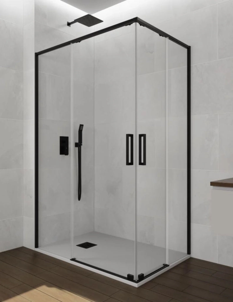 Box doccia ingresso angolare 2+2 ABANTE (TWENTY) 95x75 cm Nero