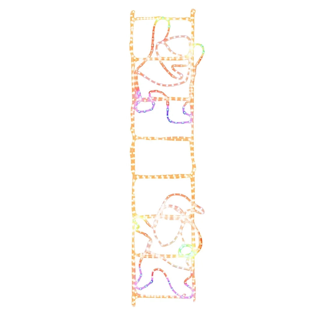 Figura Pieghevole Babbo Natale su Scala con 552 LED-Luci decorative natalizie 50x200 cm