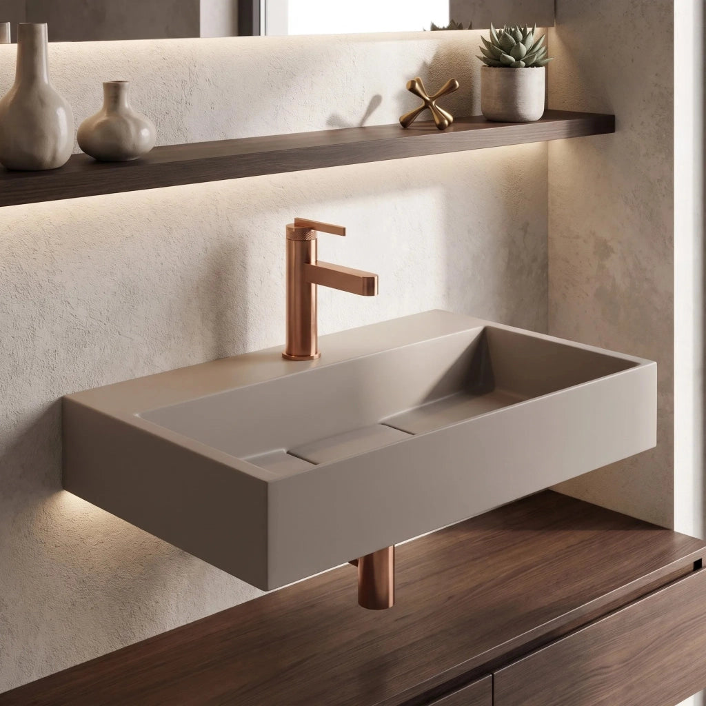 Lavabo In Conglomerato Rea Goya Taupe 60cm
