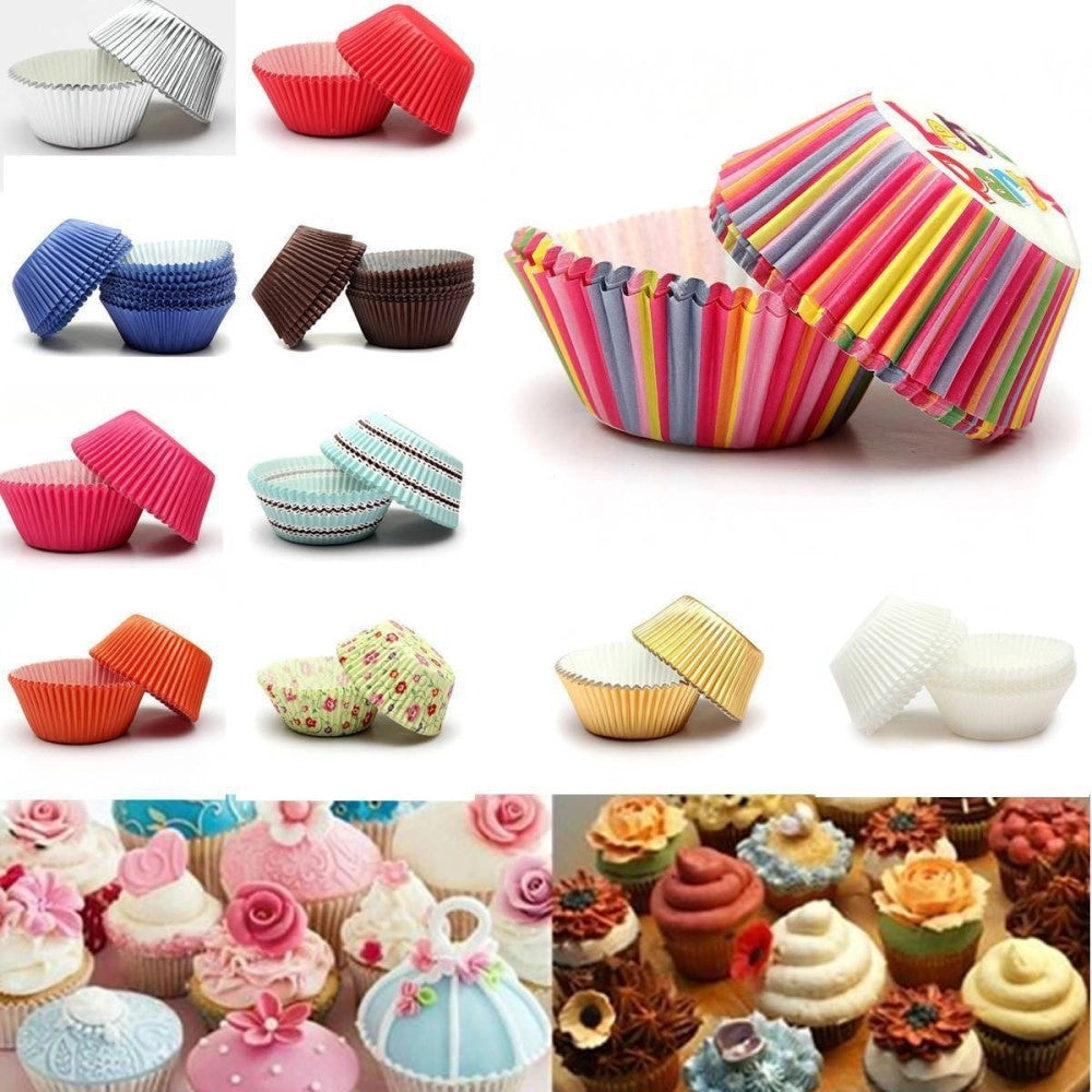 Trade Shop - Kit Pirottini Carta Oleata Cupcake Cases Per Stampi Torta Muffin Colori Misti -      -160 Pezzi -