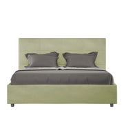 Letto Matrimoniale Francese 140x190 cm con Rete e Contenitore Mika Tè verde