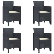 Sedia da Giardino 4 pcs Antracite 53 x 49 x 85 cm Polipropilene