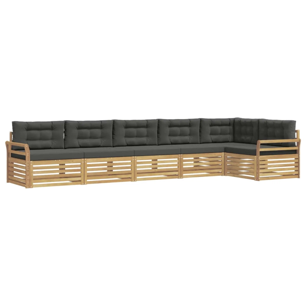 Set di divani da esterno 6 pz Bianco e Antracite Poliestere 3390567