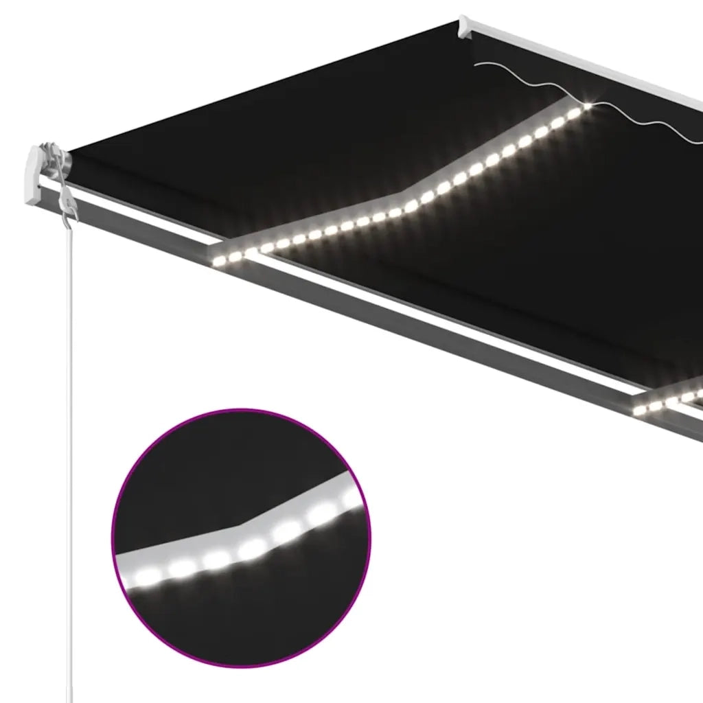 Tenda Automatica con Sensore Vento e LED 400x350 cm Antracite 3068994