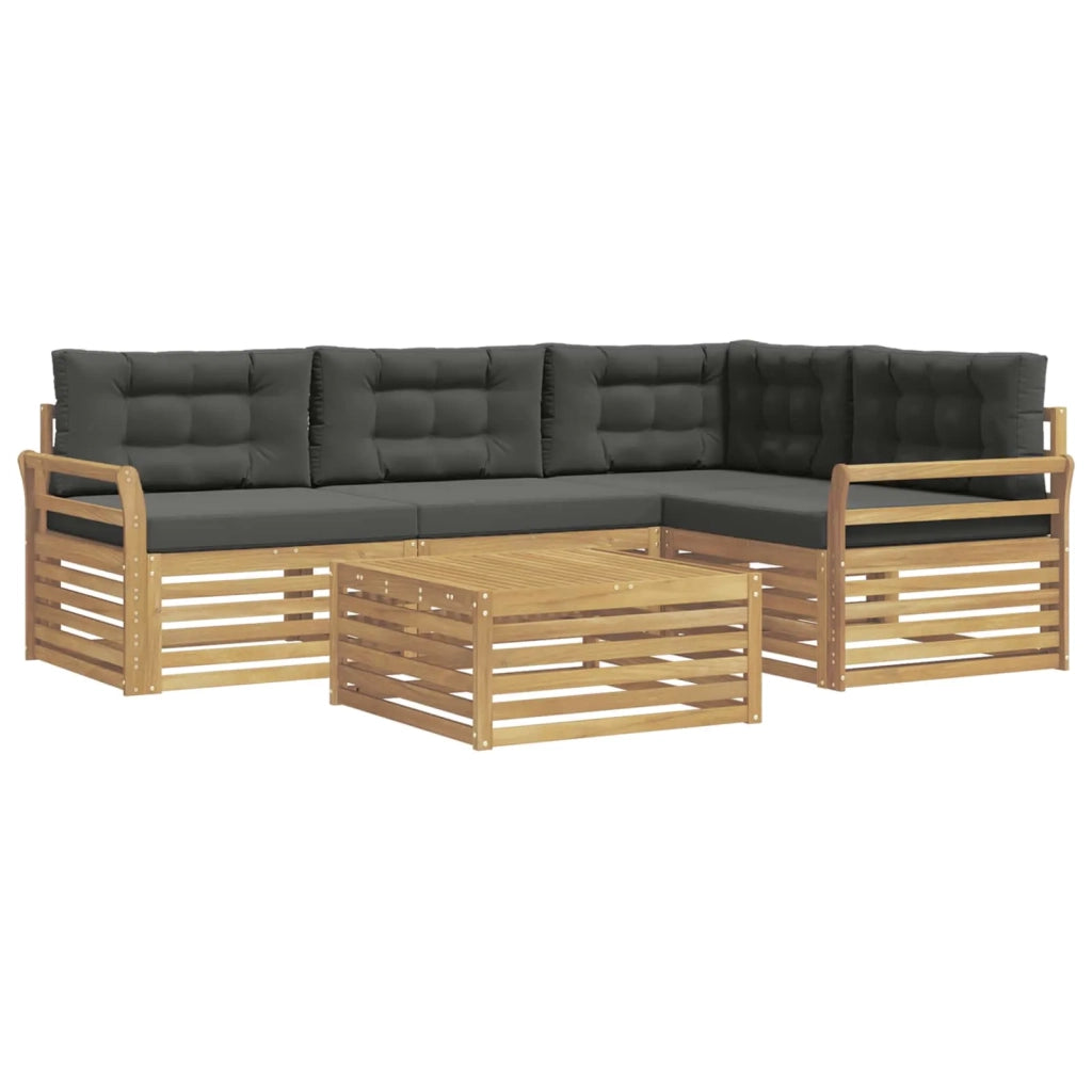 Set di divani da esterno 5 pz Bianco e Antracite Poliestere 3390447