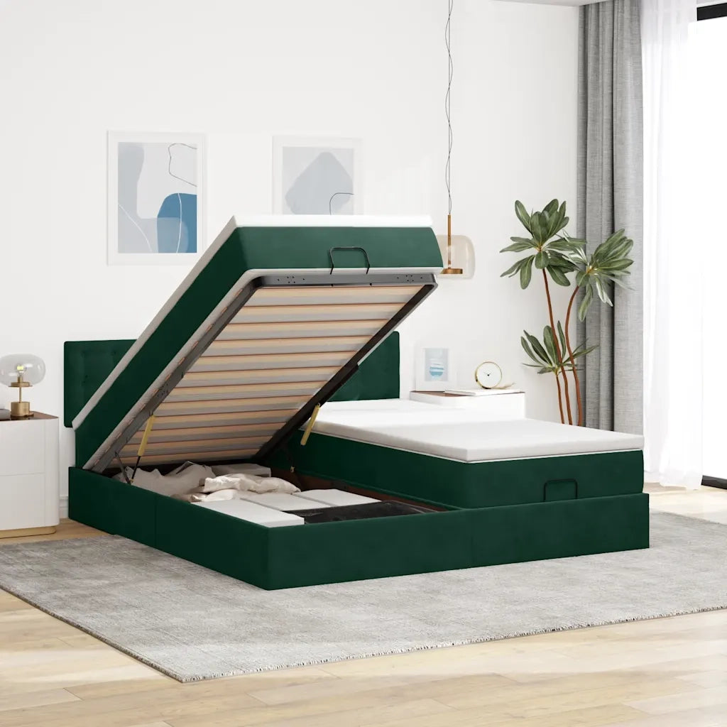 Struttura Letto Pouf con Materassi 180x200 cm Velluto 3312113
