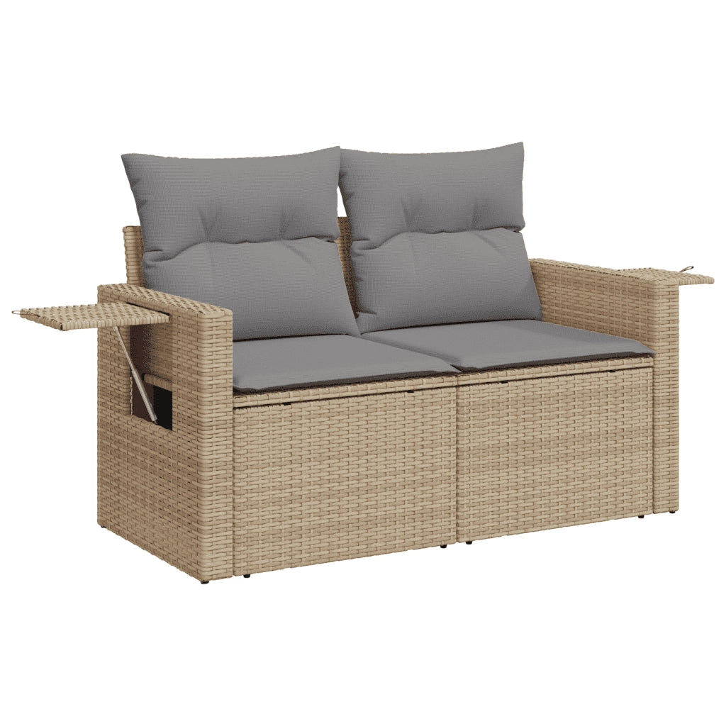 Set Divani da Giardino 7 pz con Cuscini Beige in Polyrattan 3271773