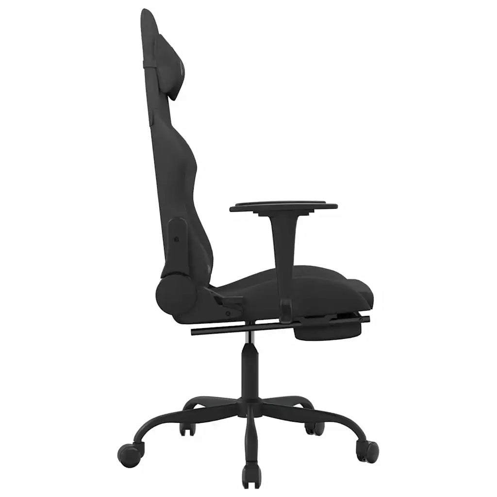 Sedia da Gaming con Poggiapiedi Nero in Tessuto 3143725