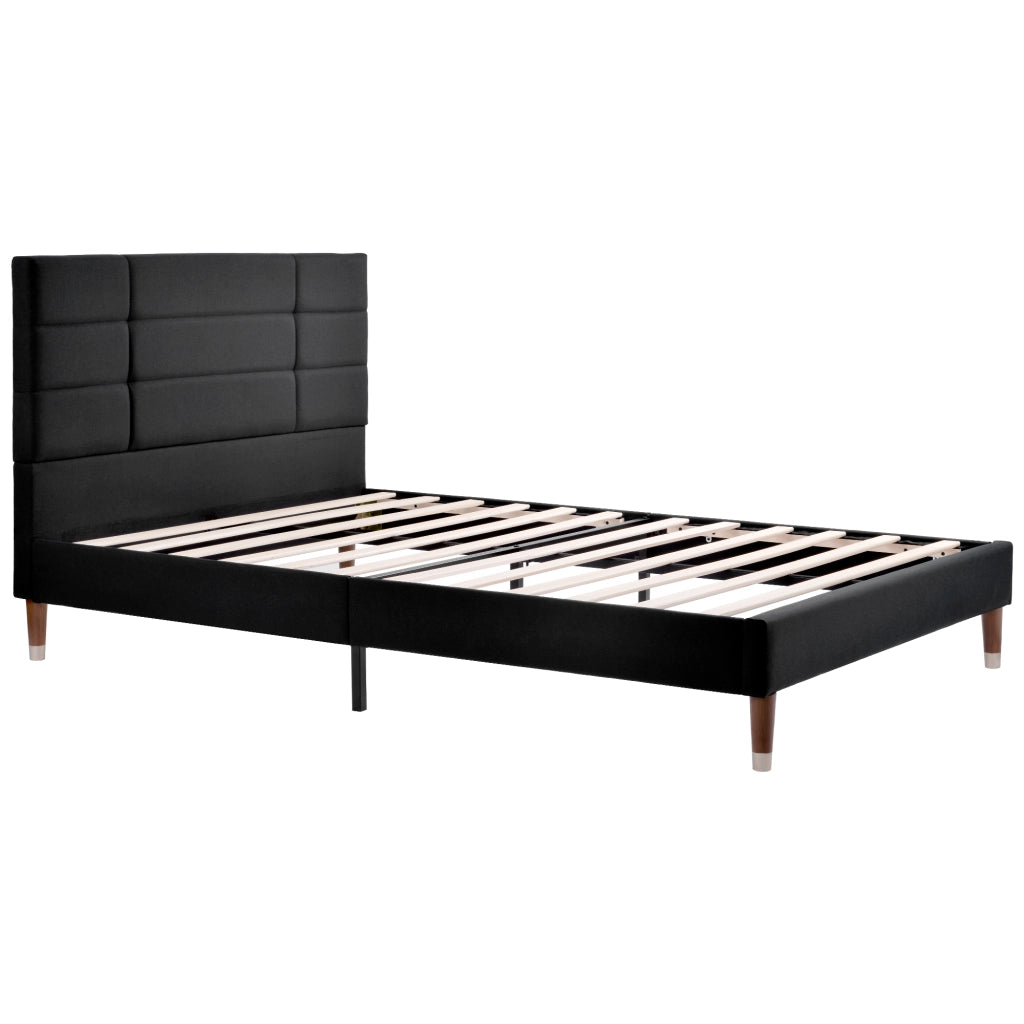 Letto imbottito 140x200 cm con materasso nero