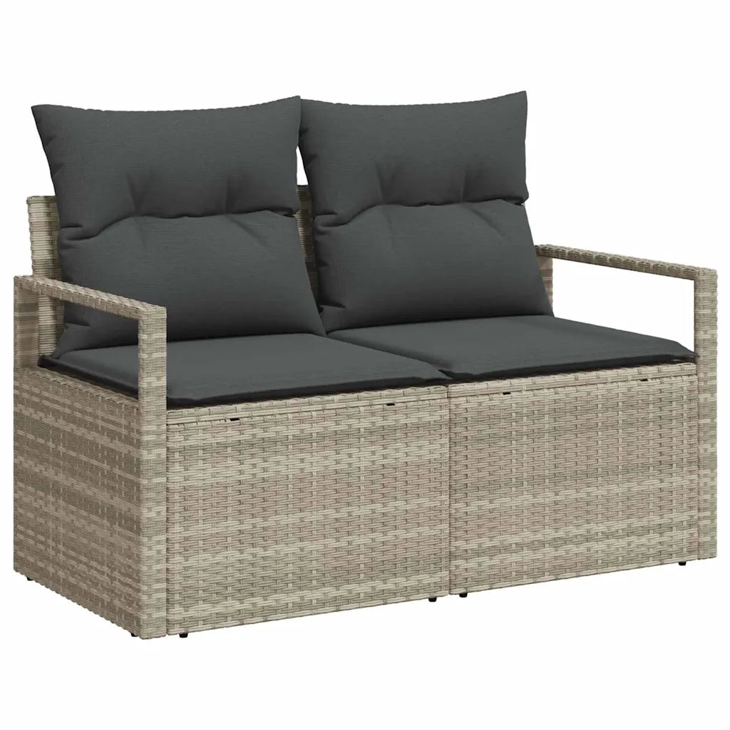 Set di divani con cuscino 4 pcs Grigio chiaro polyrattan 3359151