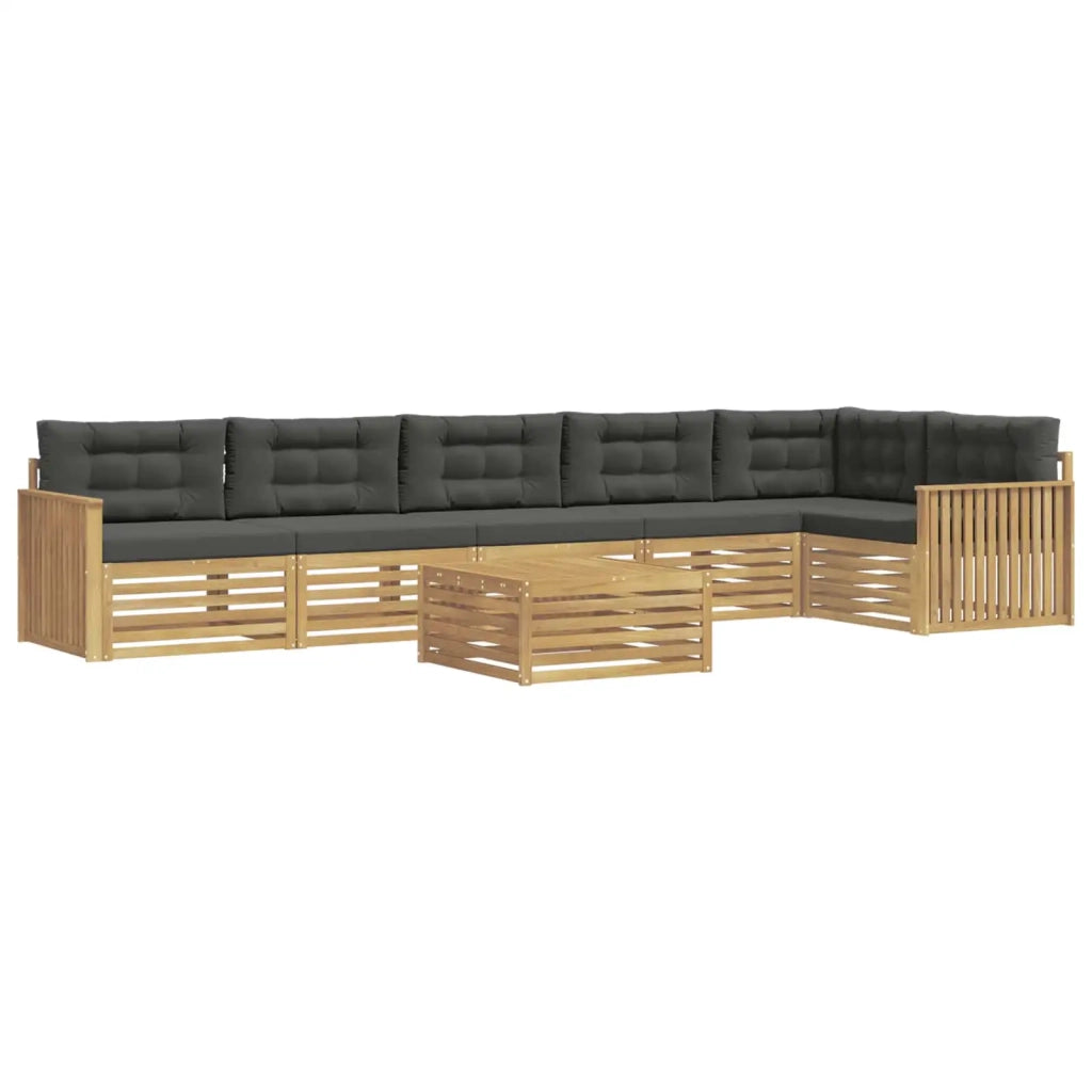 Set di divani da esterno 7 pz Bianco e Antracite Poliestere 3390602