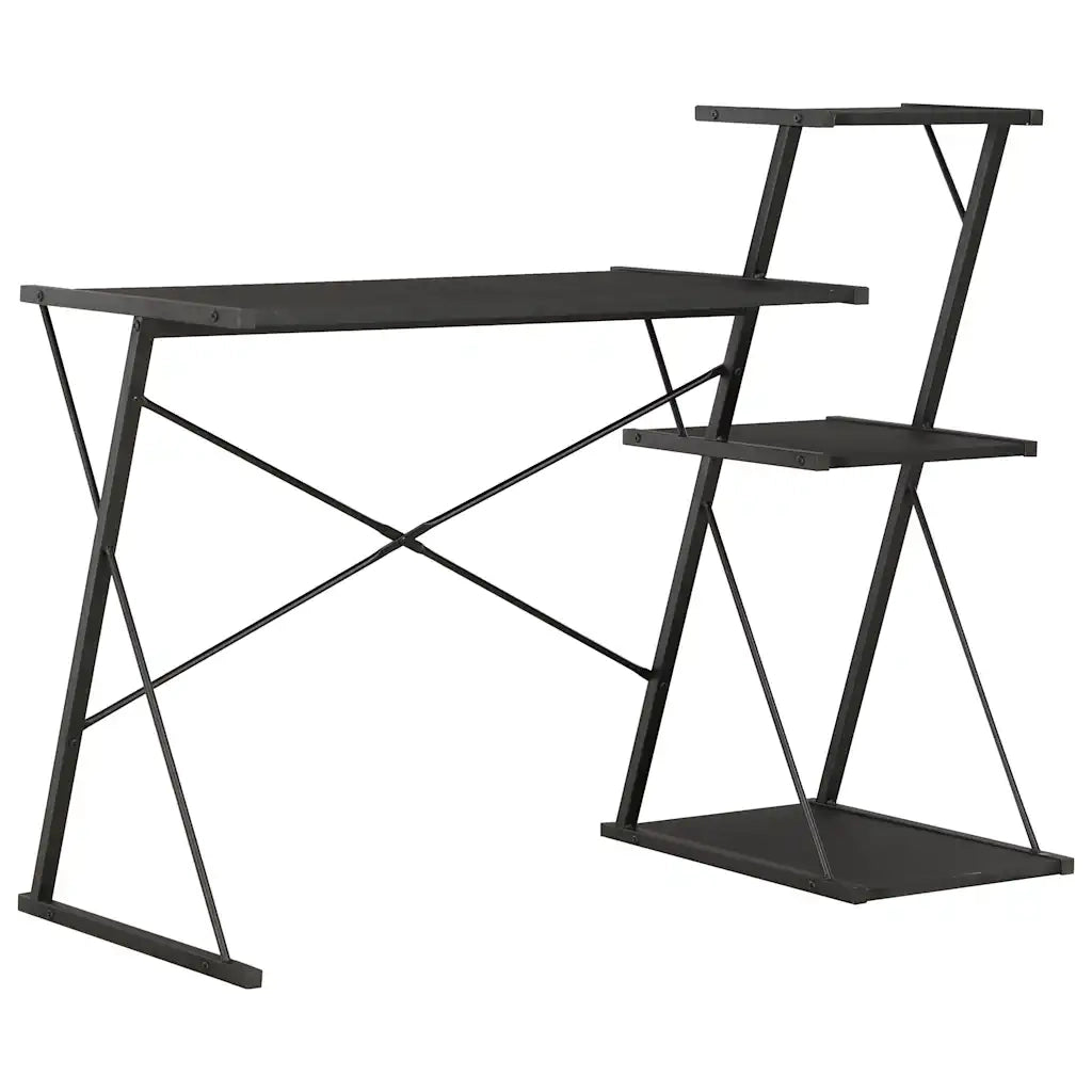 Scrivania con Ripiano Nera 116x50x93 cm 20288