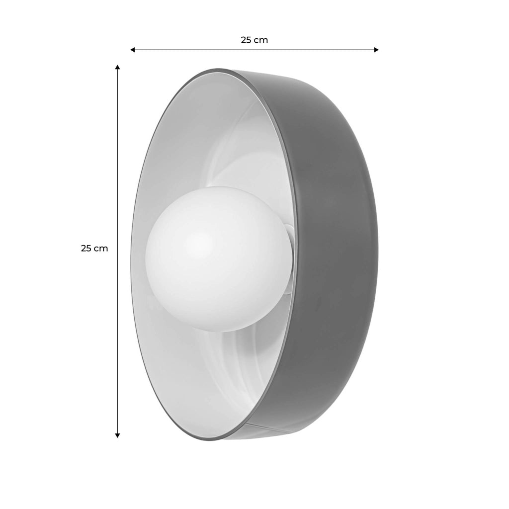 Applique da interno in vetro e metallo, ø25cm, blu
