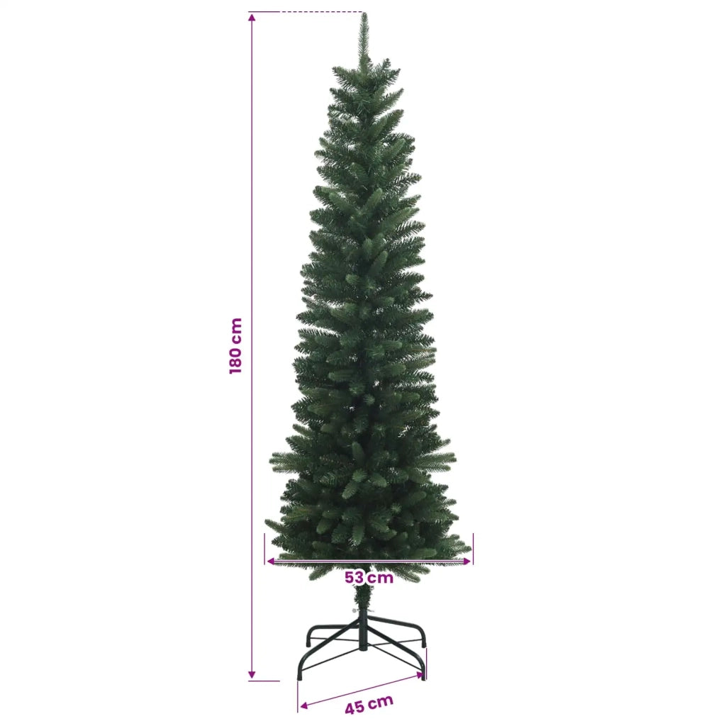 Artificial Slim Christmas Tree 180 cm PE e PVC Verde 42052639