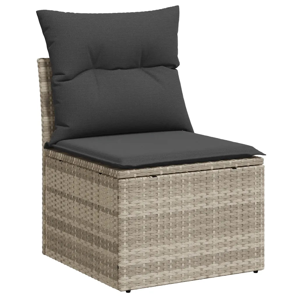 Set Divano da Giardino 9pz con Cuscini Grigio Chiaro Polyrattan 3326693