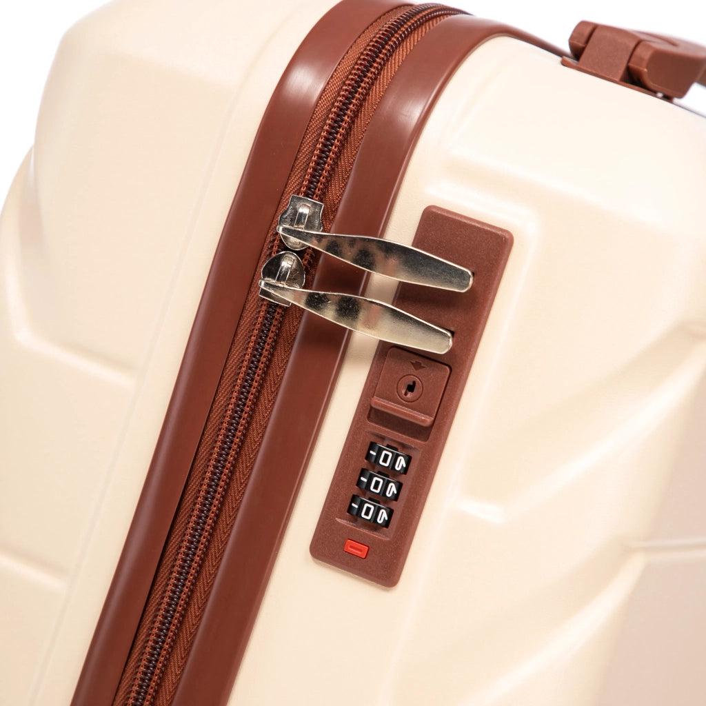 Set valigie ABS con spinner 2 pz, beige, con lucchetto a combinazione e beauty case 14