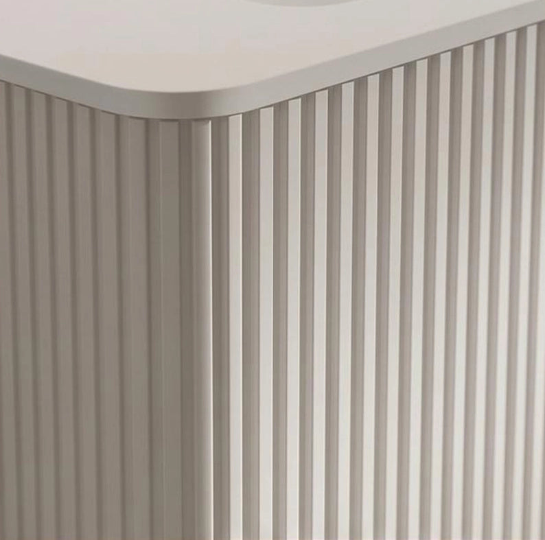 Mobile bagno con lavabo 93,5x55x47 cm in MDF, compensato e solid surface bianco
