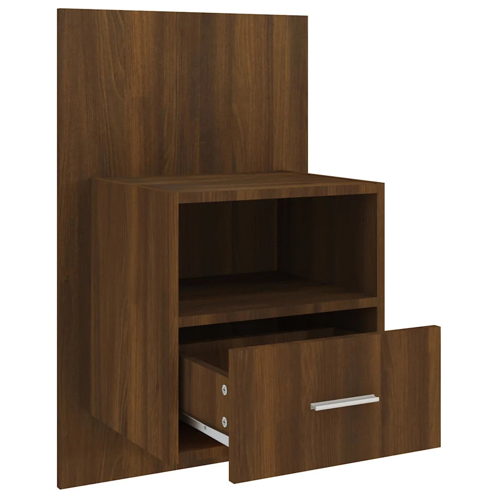 Comodino a Muro Rovere Marrone 816968