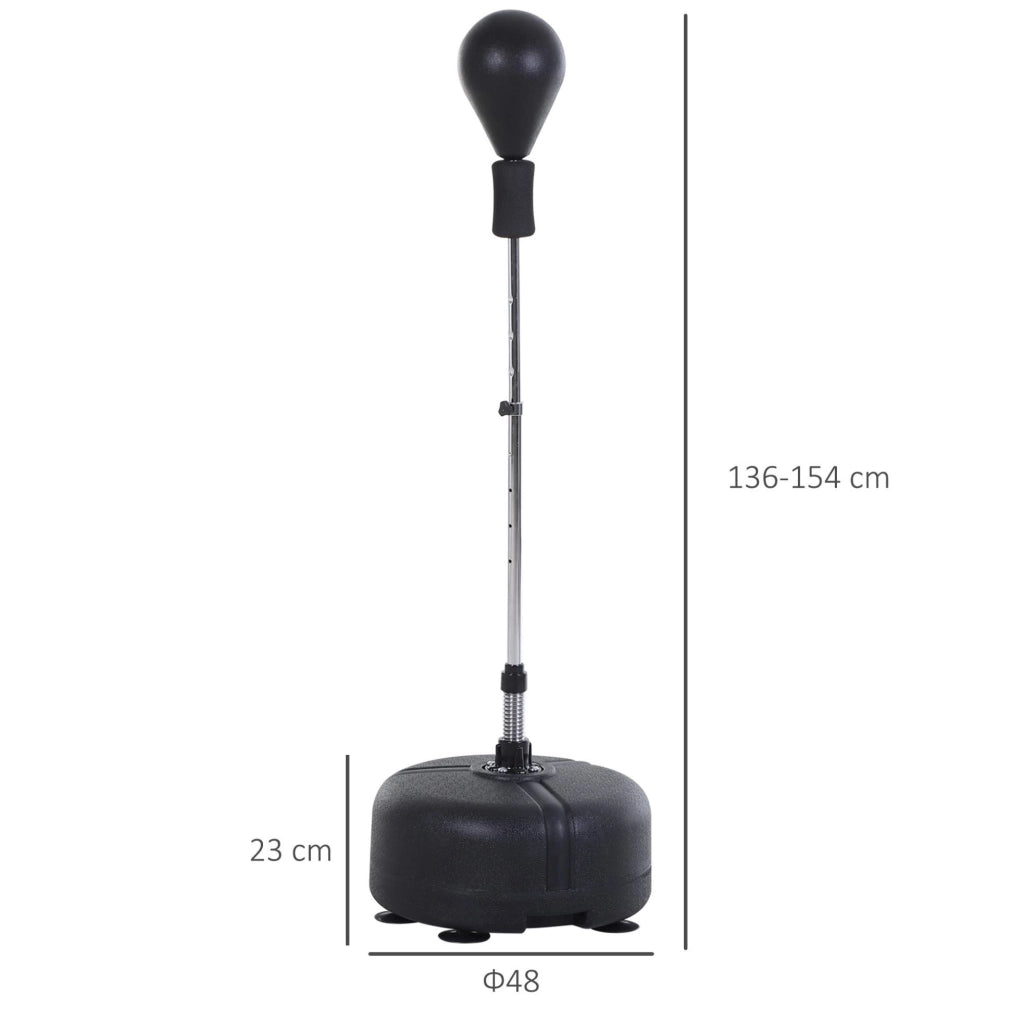 Set Punchingball Regolabile 136-154 cm con Guanti, Nero, per Allenamento Standbox