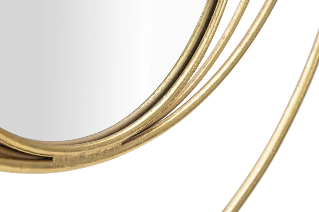 Specchio Arc Glam 80x3,5x80 cm in Ferro e Specchio e MDF Oro