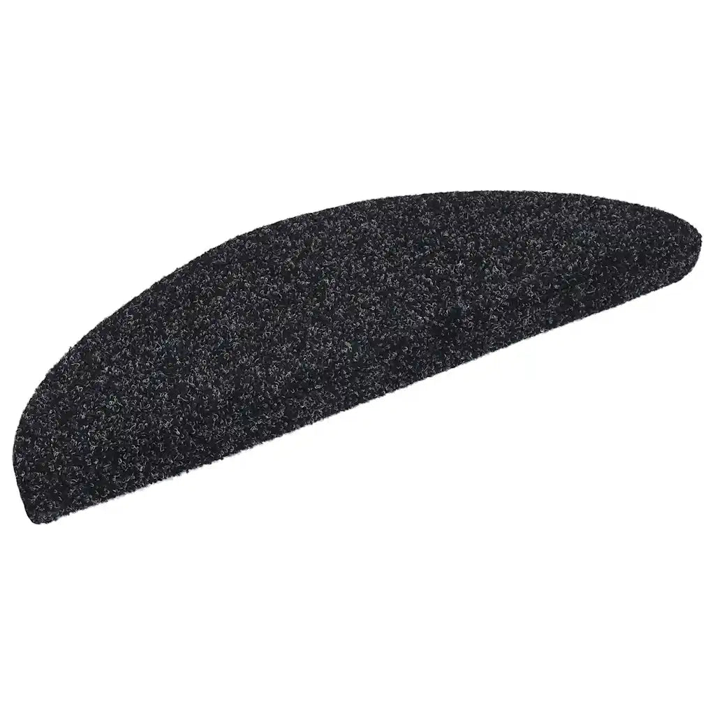 Tappetini per scale autoadesivi 5 pz | Gradini per Scale 56x17x3 cm neri semicircolari