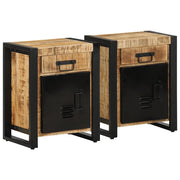 Comodini 2 pz in Legno Massello di Mango Grezzo 4013560