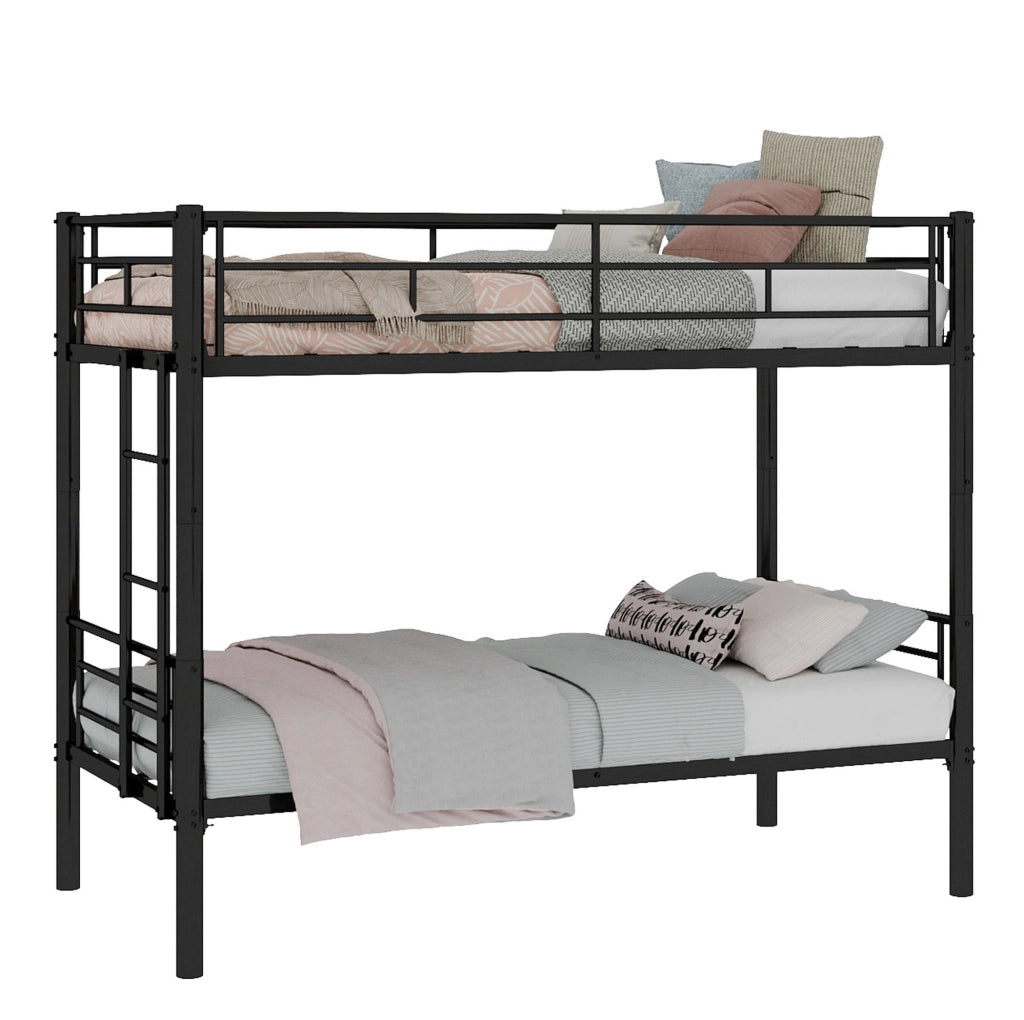 Letto a castello in metallo nero 196x103x156 cm