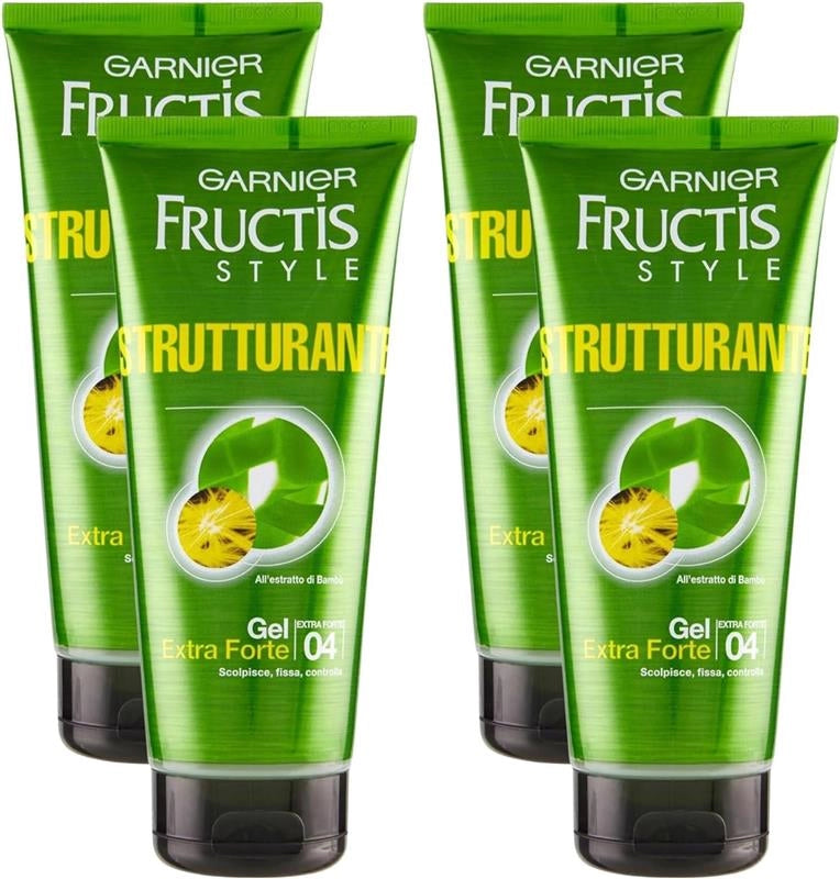 FRUCTIS SET 4 CONFEZIONI GEL FISSANTE PER CAPELLI EXTRA FORTE STRUCTURING DA 200 ML L'UNO