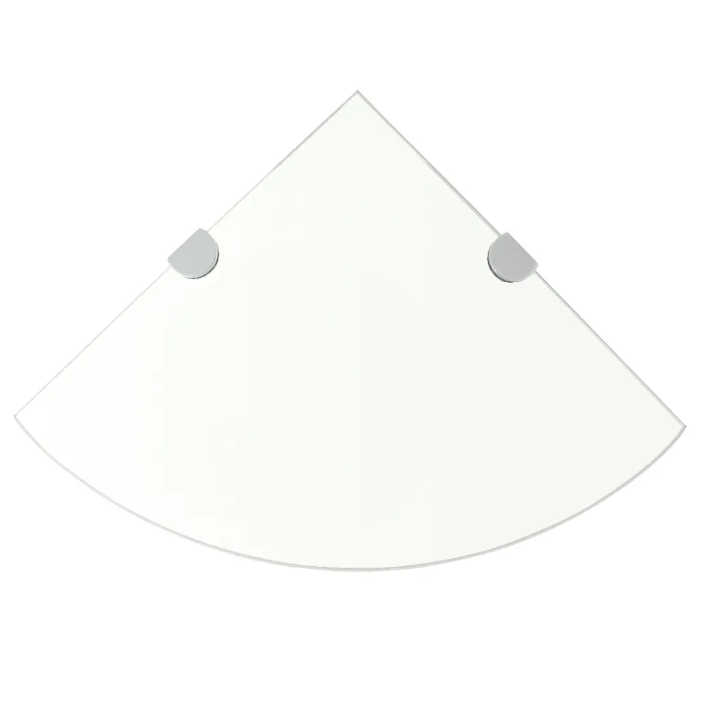 Scaffale Angolare Supporti Cromati in Vetro Trasparente 25x25cm 243852