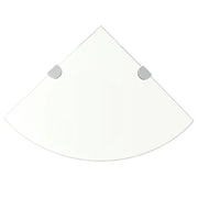 Scaffale Angolare Supporti Cromati in Vetro Trasparente 25x25cm 243852