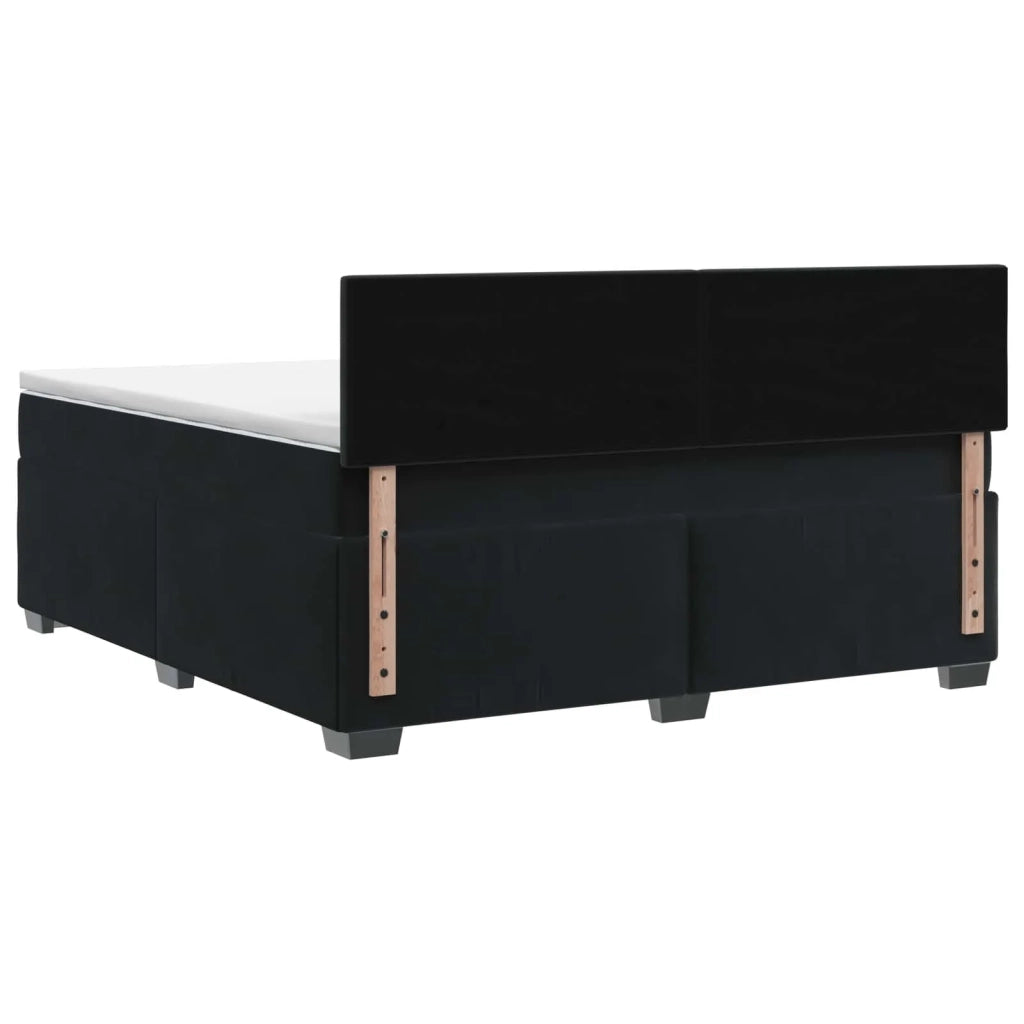 Letto box spring con materasso Nero 140 x 190 cm Velluto 3450706
