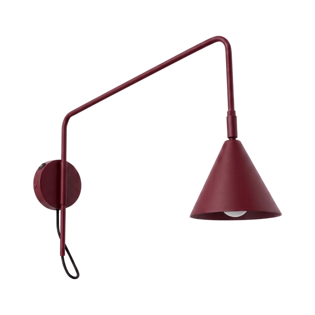 Applique NOX 1 bordeaux con interruttore