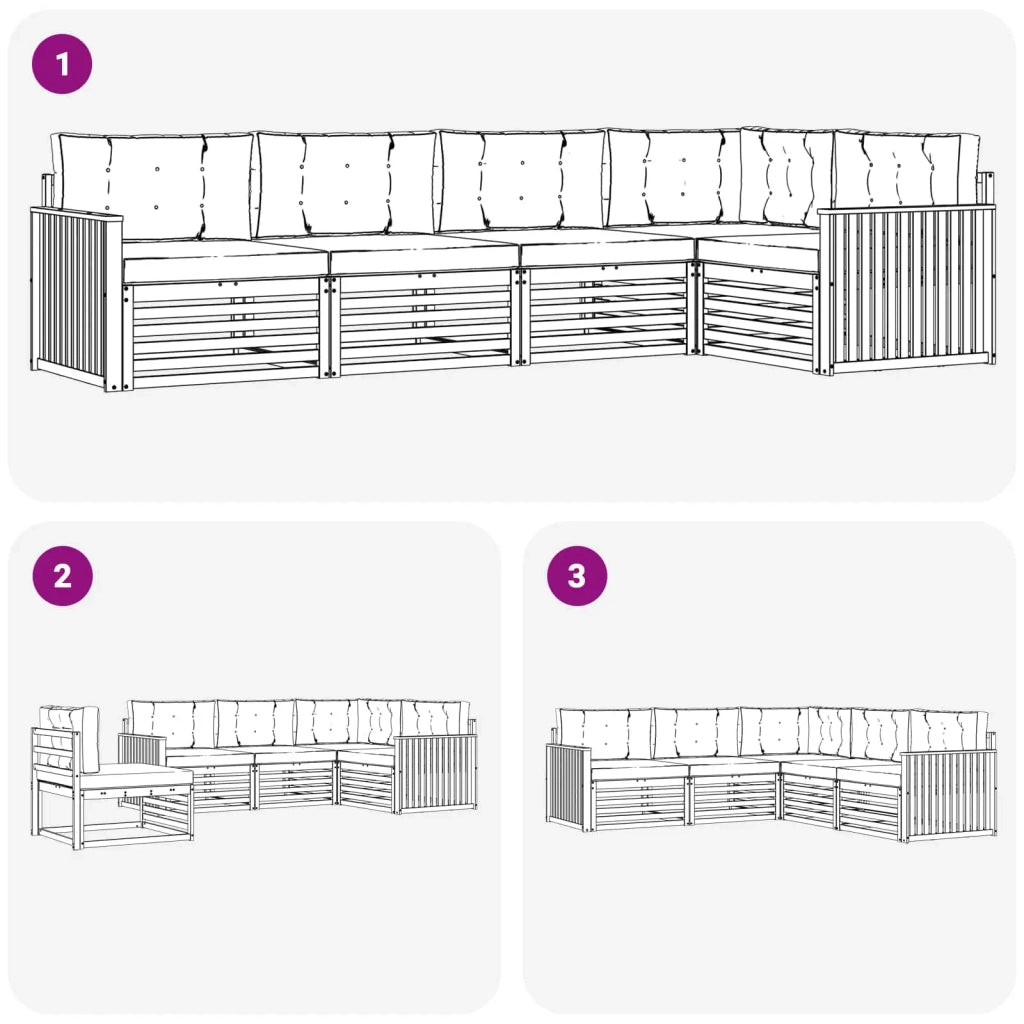 Set di divani da esterno 5 pz Bianco e Antracite Poliestere 3390482