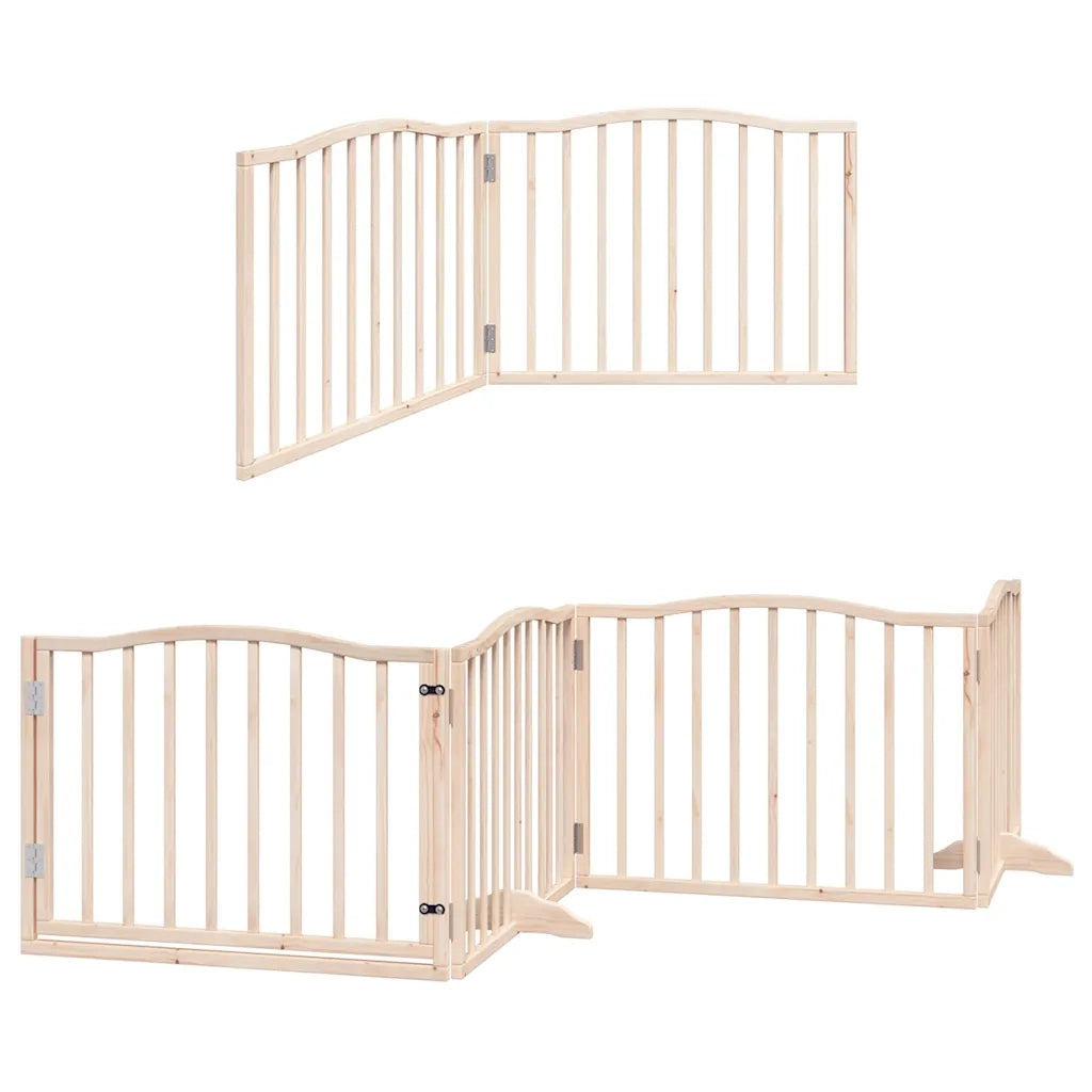 Cancello per Cani Pieghevole 6 Pannelli 480 cm Legno di Pioppo 3155609