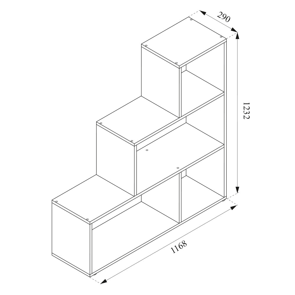Vicco Scaffale per scale Nero 116.8 x 123.2 cm